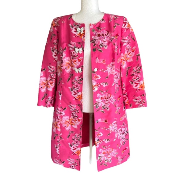 RARE Carlisle Collection Catalina Pink Jacquard Floral Jacket - 10 - Picture 7 of 16